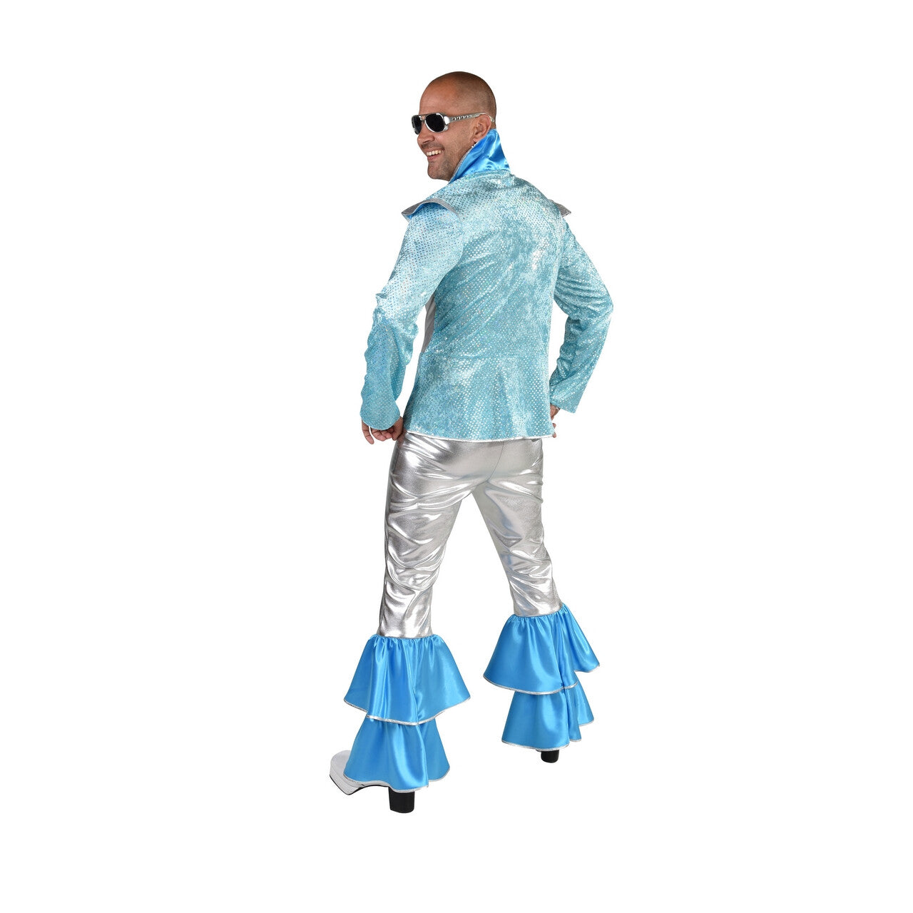 Op deze afbeelding zie je een Kostuums, van het merk Magic By Freddy's. Does Your Mother Know Dancing King Abba Man Kostuum