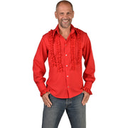 Op deze afbeelding zie je een Kostuums, van het merk Magic By Freddy's. Rouches Overhemd Love Rood Man