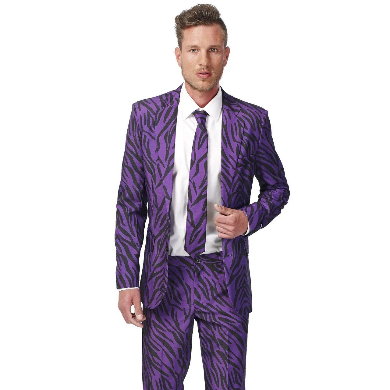 Op deze afbeelding zie je een Kostuums, van het merk Suitmeister. Lekker Foute Pimp Tiger Suitmeister Kostuum Man