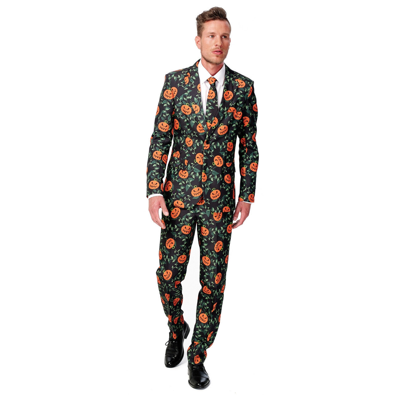 Op deze afbeelding zie je een Kostuums, van het merk Suitmeister. Stylish Halloween Pumpkin Leaves Suitmeister Kostuum Man