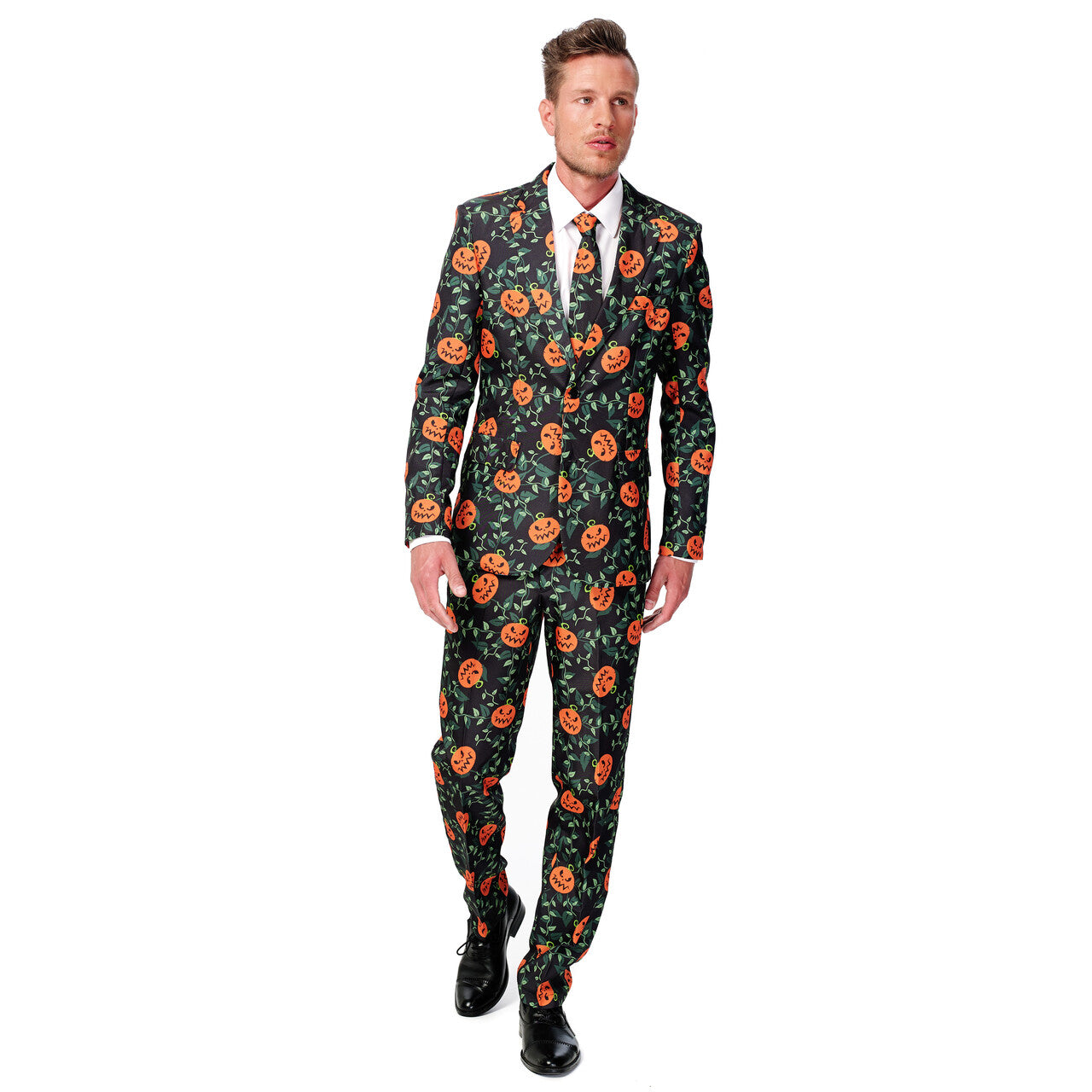 Op deze afbeelding zie je een Kostuums, van het merk Suitmeister. Stylish Halloween Pumpkin Leaves Suitmeister Kostuum Man