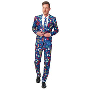 Op deze afbeelding zie je een Kostuums, van het merk Suitmeister. Mr Wheelerdealer Casino Slot Machine Suitmeister Kostuum Man