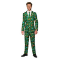 Groen Fonkelend Kerstbomen Man Kostuum