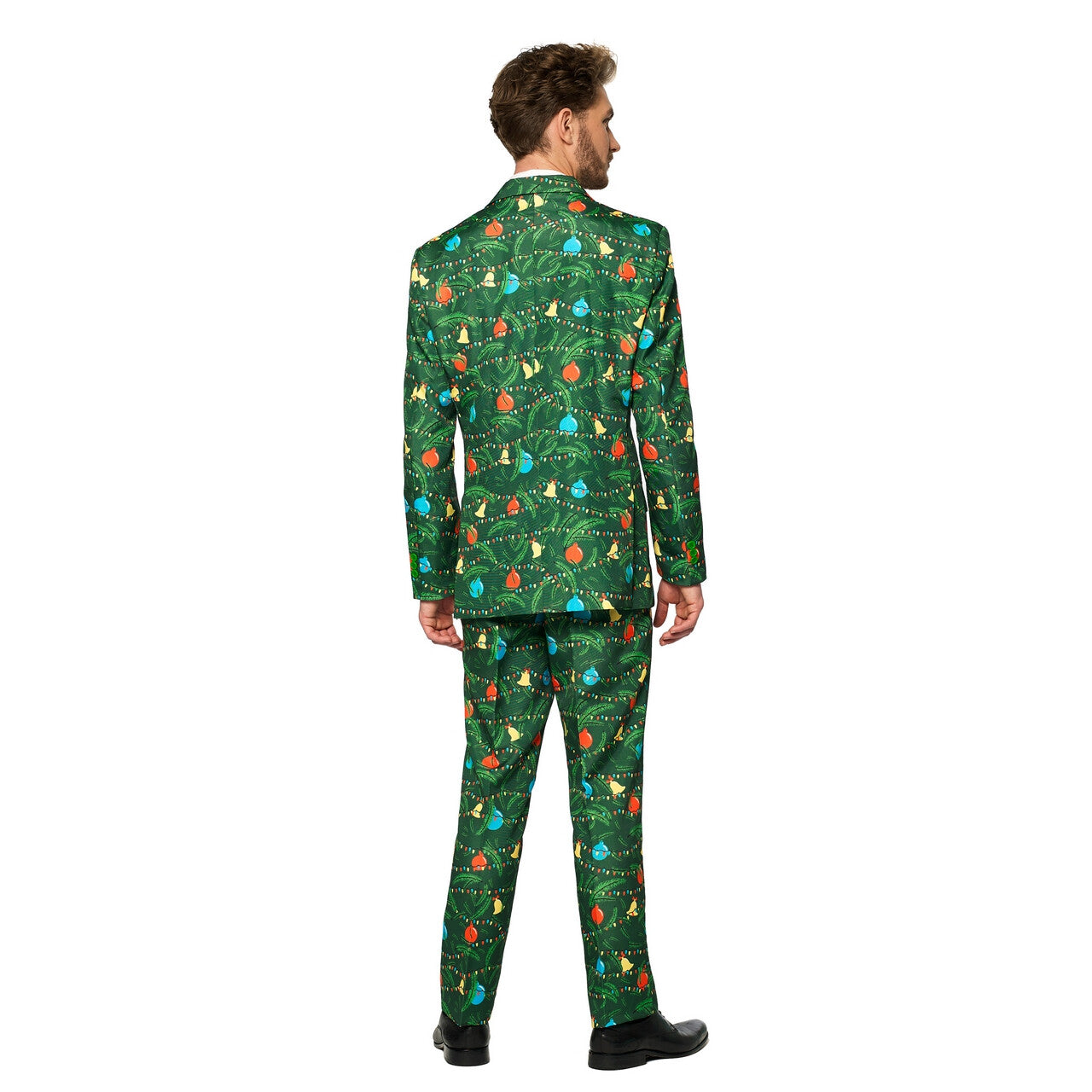 Op deze afbeelding zie je een Kostuums, van het merk Suitmeister. Groen Fonkelend Kerstbomen Man Kostuum