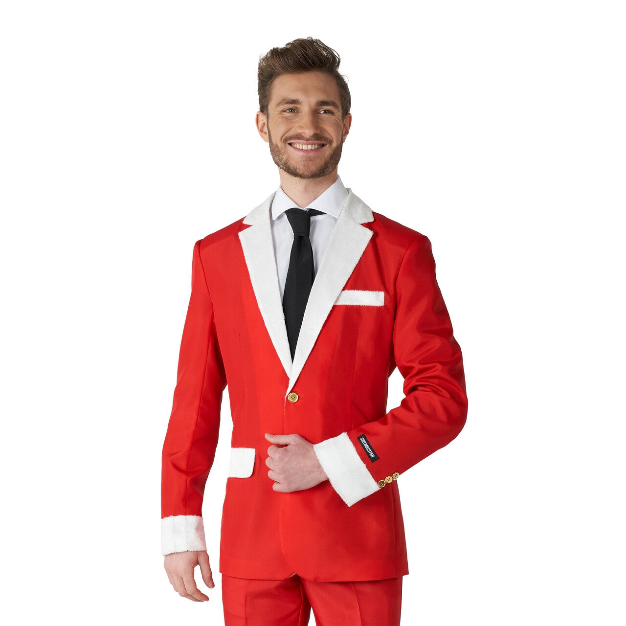 Op deze afbeelding zie je een Kostuums, van het merk Suitmeister. Ho Ho Ho Santa Faux Fur Man Kostuum
