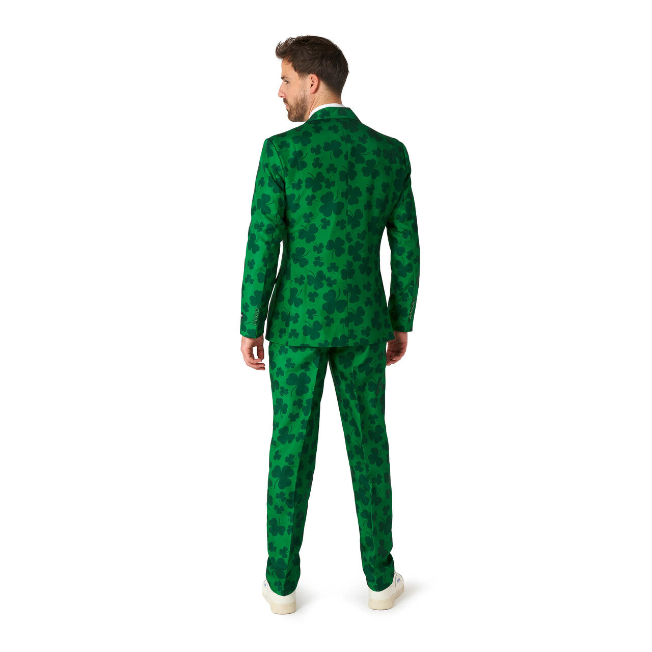 Op deze afbeelding zie je een Kostuums, van het merk Suitmeister. St. Pats Lucky Green Man Kostuum