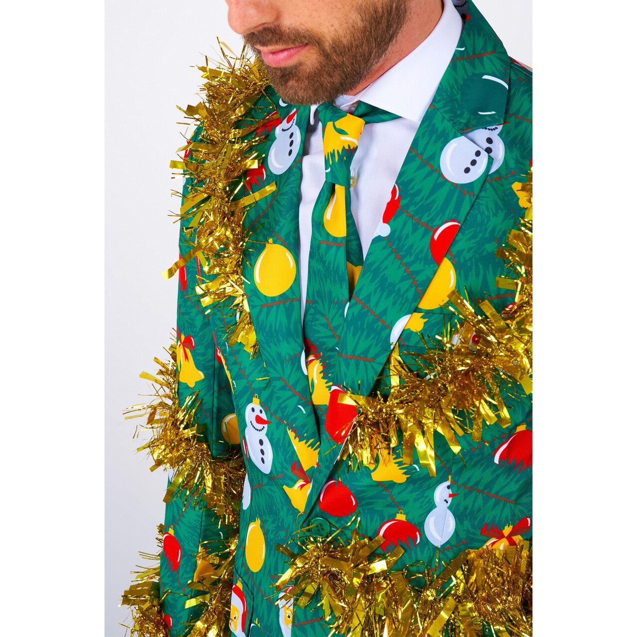 Op deze afbeelding zie je een Kostuums, van het merk Suitmeister. Versierd Tijdens Kerst Man Kostuum