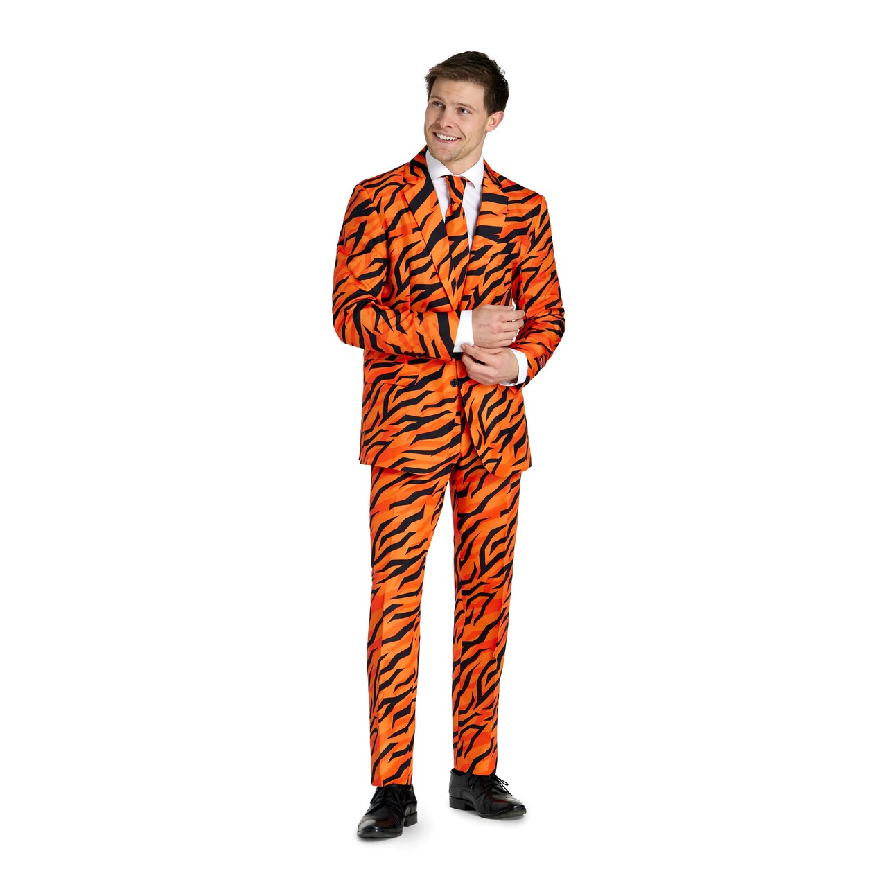 Op deze afbeelding zie je een Kostuums, van het merk Suitmeister. Tiger Wild And Out Man Kostuum