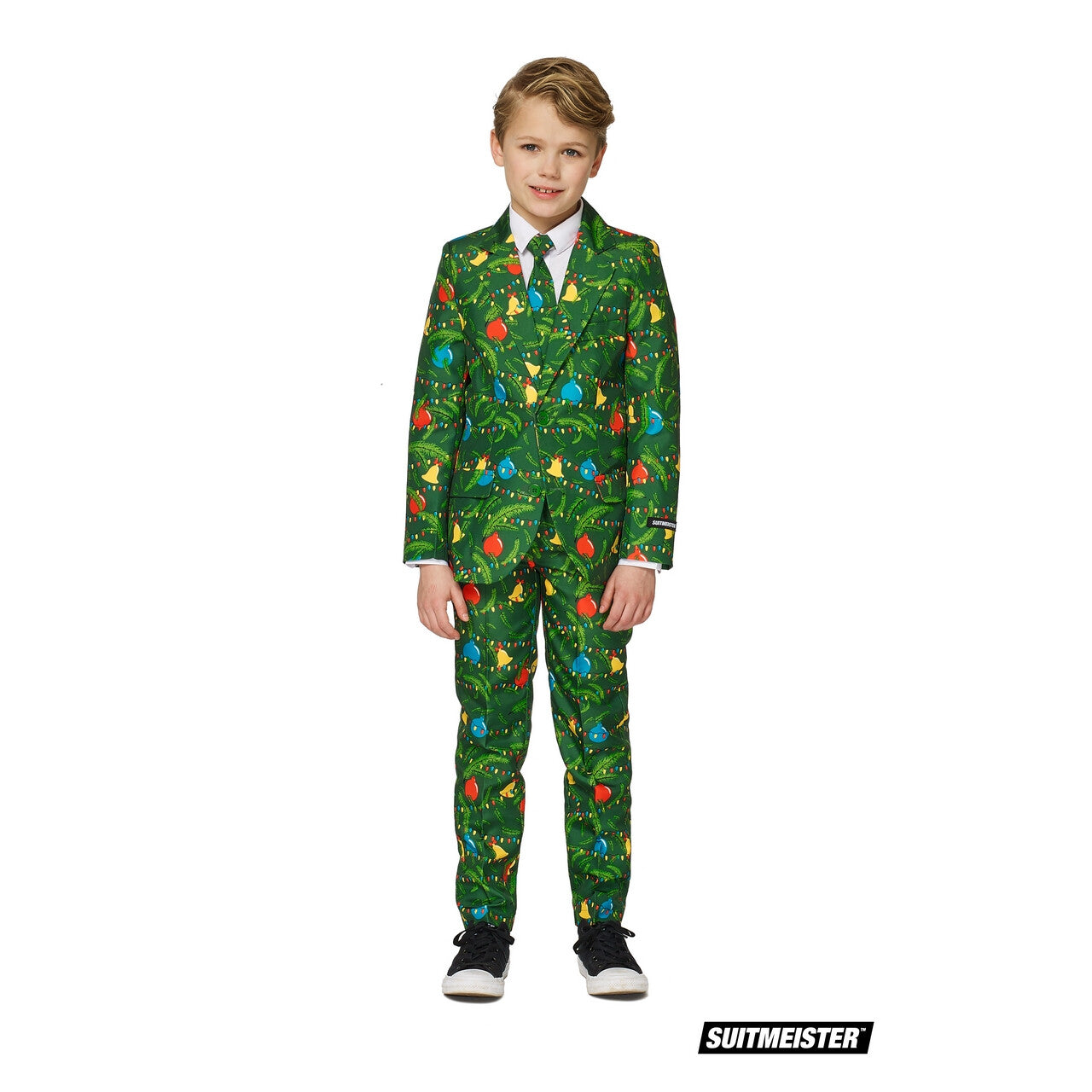 Op deze afbeelding zie je een Kostuums, van het merk Suitmeister. Groene Kerstversieringen Kerstmis Jongen Kostuum