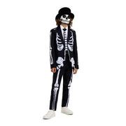 Op deze afbeelding zie je een Kostuums, van het merk Suitmeister. Boys Skeleton Grunge Black Jongen