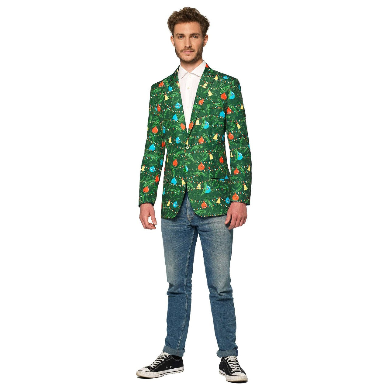 Op deze afbeelding zie je een Kostuums, van het merk Suitmeister. Christmas Green Tree - Light Up Man