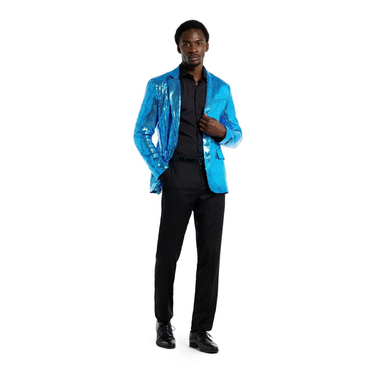 Op deze afbeelding zie je een Kostuums, van het merk Opposuits. Sequins Blue Blazer Man