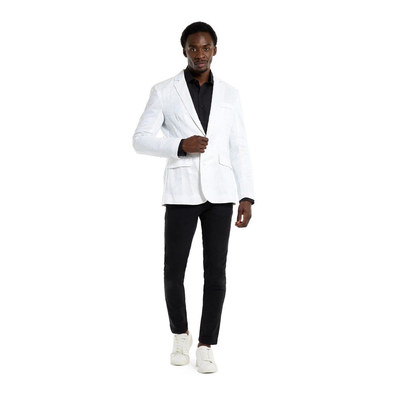 Op deze afbeelding zie je een Kostuums, van het merk Opposuits. Sequins White Blazer Man