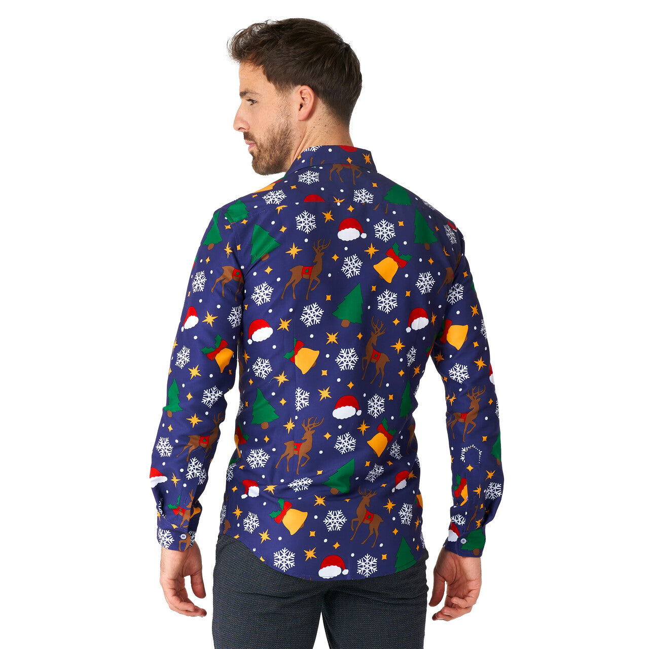 Op deze afbeelding zie je een Kostuums, van het merk Suitmeister. Christmas Iconen Blauw Blouse Man