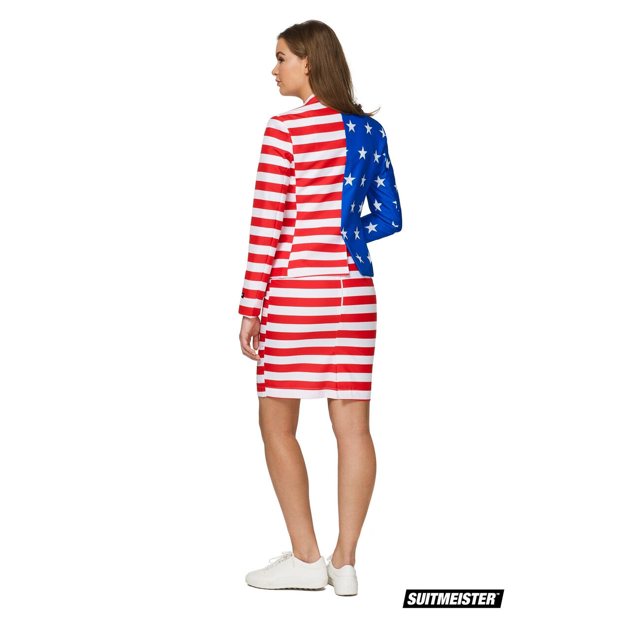 Op deze afbeelding zie je een Kostuums, van het merk Suitmeister. America First Vlag Verenigde Staten USA Vrouw Kostuum