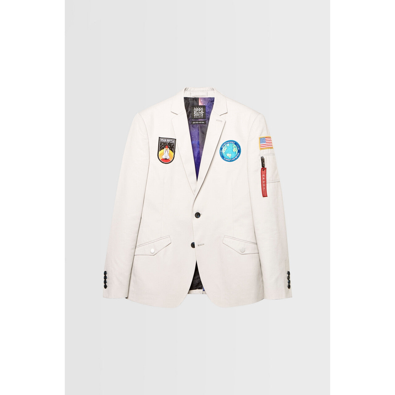 Op deze afbeelding zie je een Kostuums, van het merk Opposuits. Out Of This World Astronaut Jas Man
