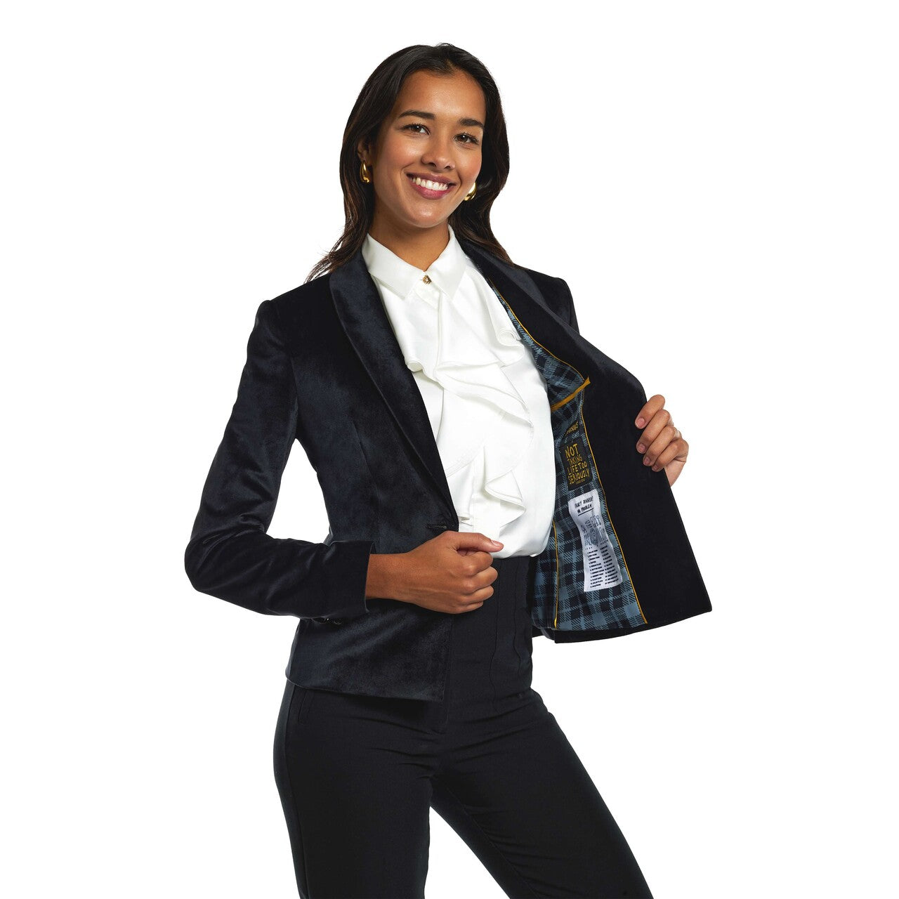 Op deze afbeelding zie je een Kostuums, van het merk Opposuits. Womens Dinner Jacket - Black Vrouw