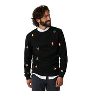 Op deze afbeelding zie je een Kostuums, van het merk Opposuits. X-Mas Nette Kersttrui Zwart Man