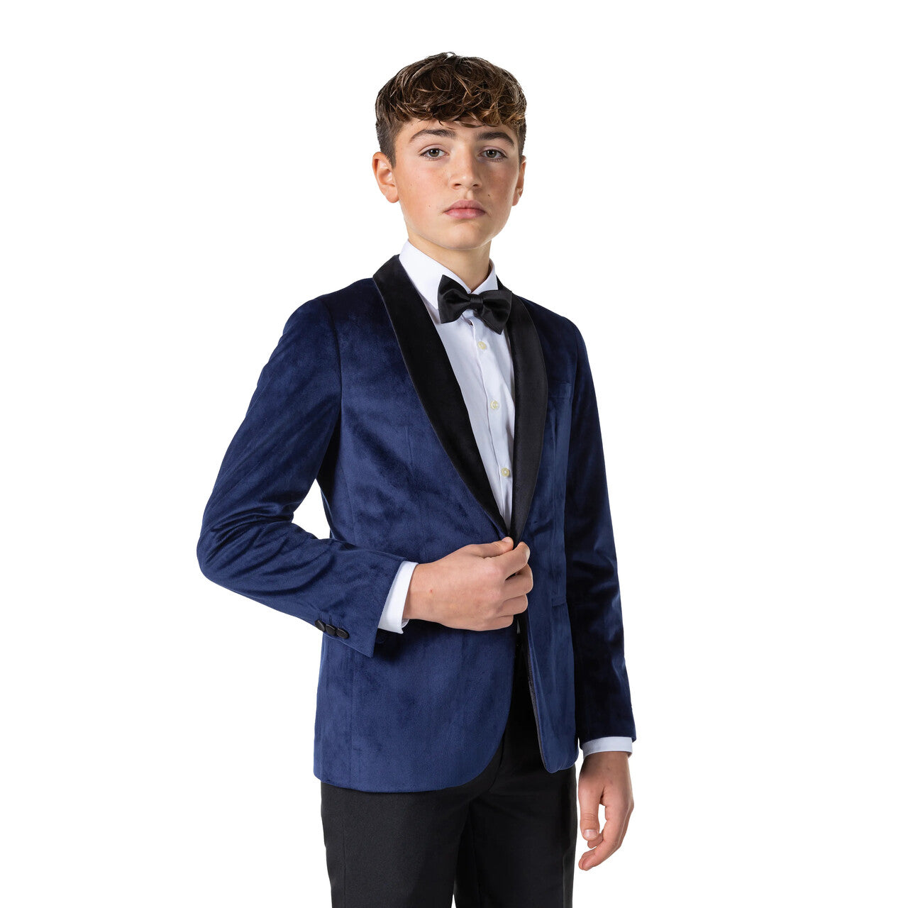 Op deze afbeelding zie je een Kostuums, van het merk Opposuits. Teen Boys Gala Eindejaarsfeest Colbert Blauw Jongen