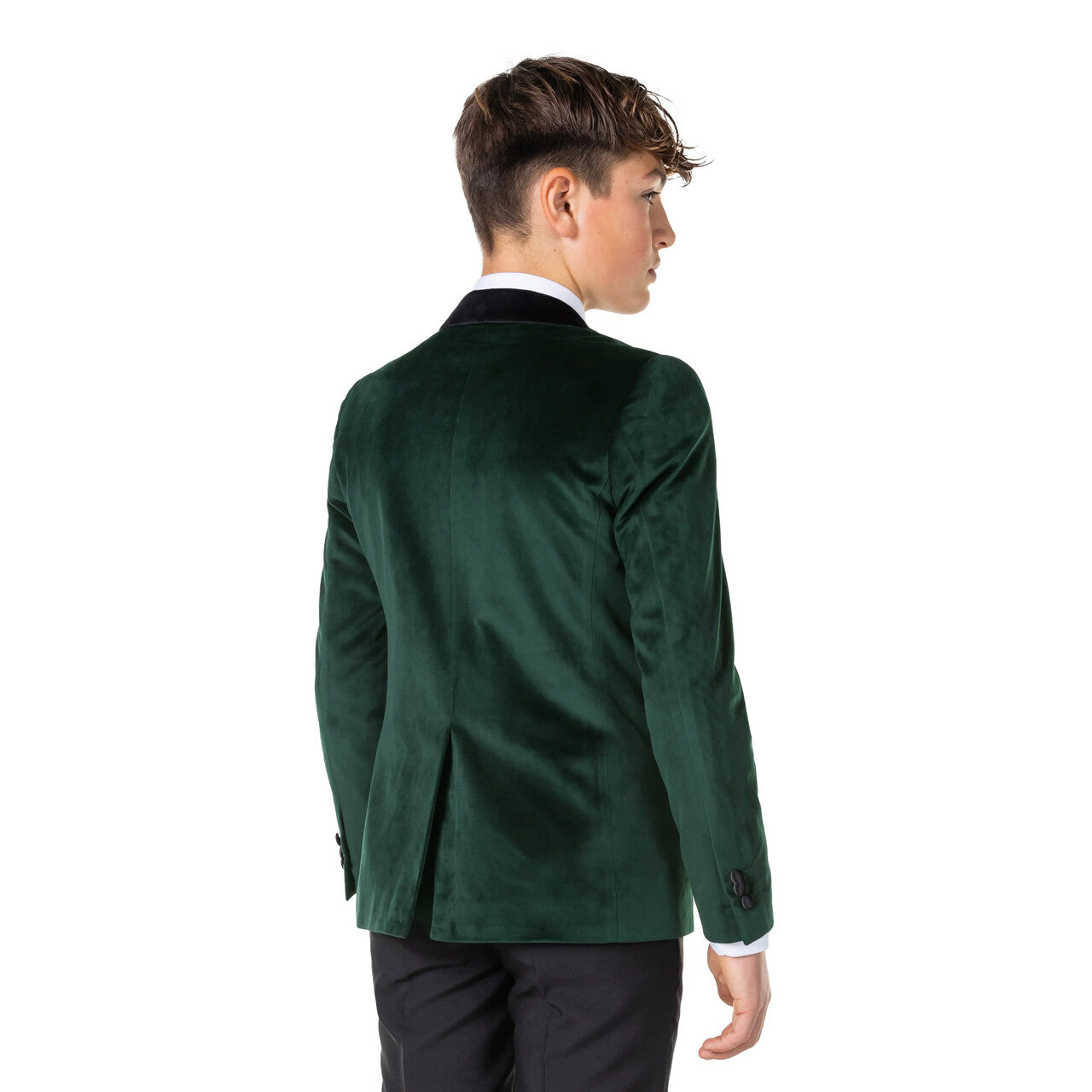 Op deze afbeelding zie je een Kostuums, van het merk Opposuits. Teen Boys Gala Eindejaarsfeest Colbert Groen Jongen