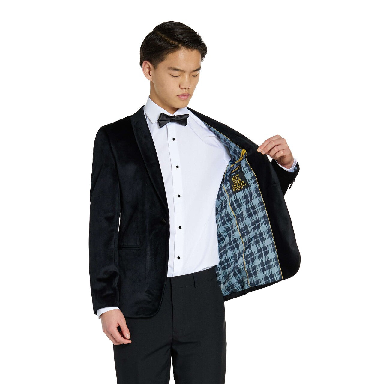 Op deze afbeelding zie je een Kostuums, van het merk Opposuits. Teen Boys Dinner Jacket - Black Jongen Kostuum