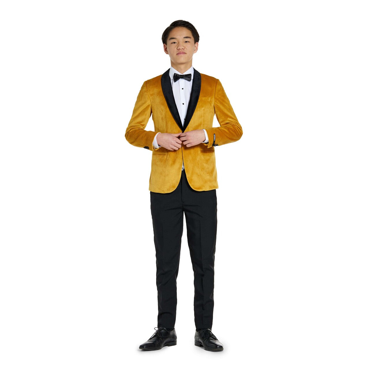 Op deze afbeelding zie je een Kostuums, van het merk Opposuits. Teen Boys Dinner Jacket - Gold Jongen Kostuum