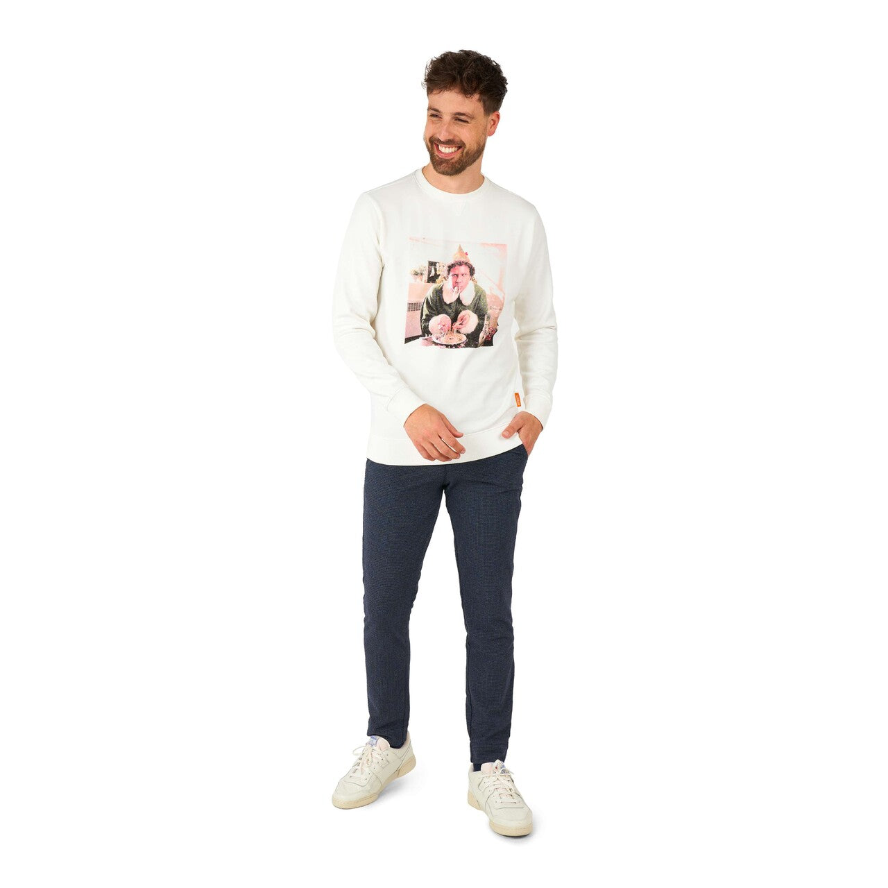 Op deze afbeelding zie je een Kostuums, van het merk Opposuits. Elf™ - Buddys Dinner Man Kostuum