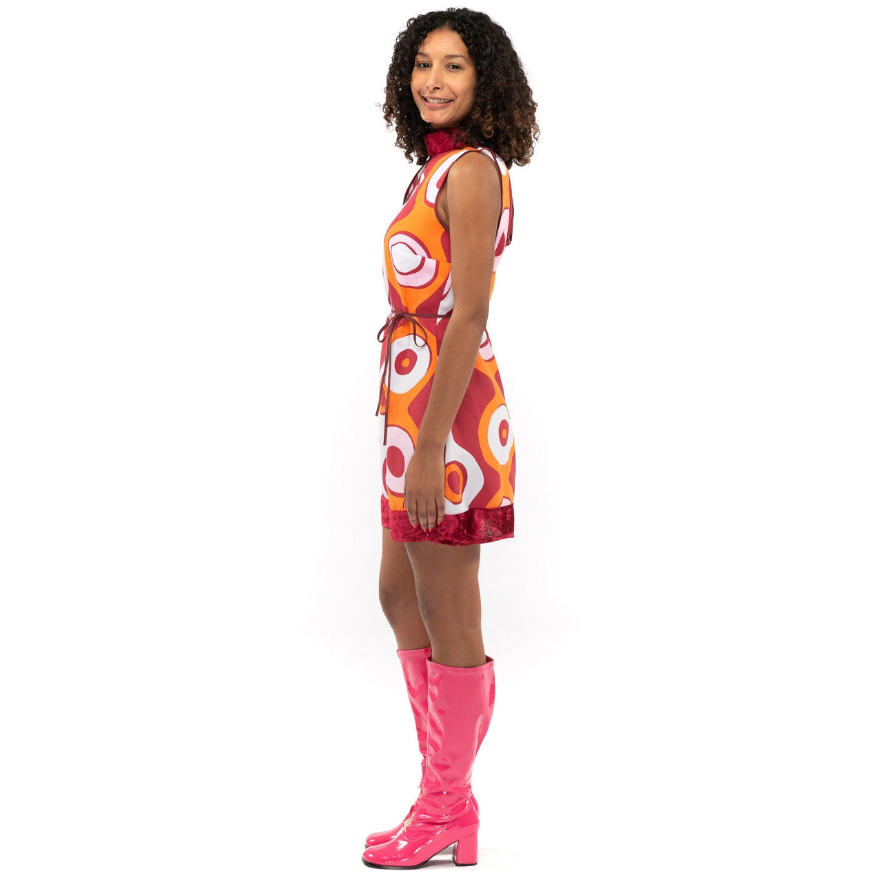 Op deze afbeelding zie je een Kostuums, van het merk Original Replicas. Jaren 70 Hippie Soul Disco 60s Hoge Sluiting Vrouw Kostuum