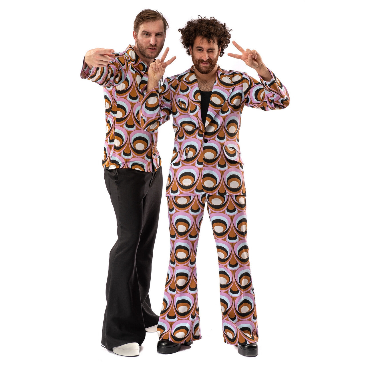 Op deze afbeelding zie je een Kostuums, van het merk Original Replicas. Jaren 70 Hippie Soul Disco 60s Psychedelische Ogen Man Kostuum