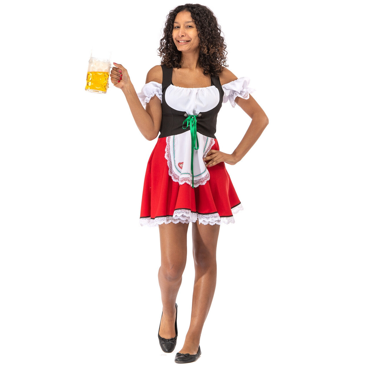 Op deze afbeelding zie je een Kostuums, van het merk Original Replicas. Korte Rode Sexy Beierse Mabel Dirndl Oktoberfest Bier Tirol Vrouw Kostuum