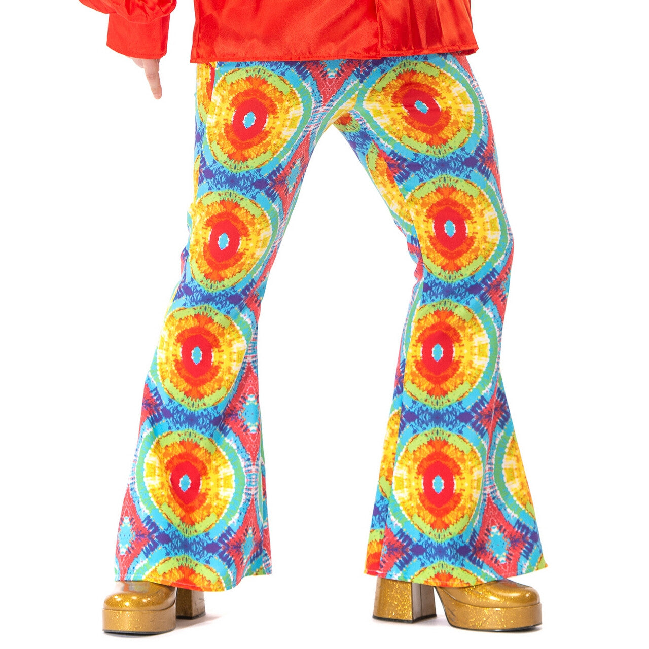 Op deze afbeelding zie je een Kostuums, van het merk Original Replicas. Jaren 60 Batik Flower Power Hippie Festival Broek Man