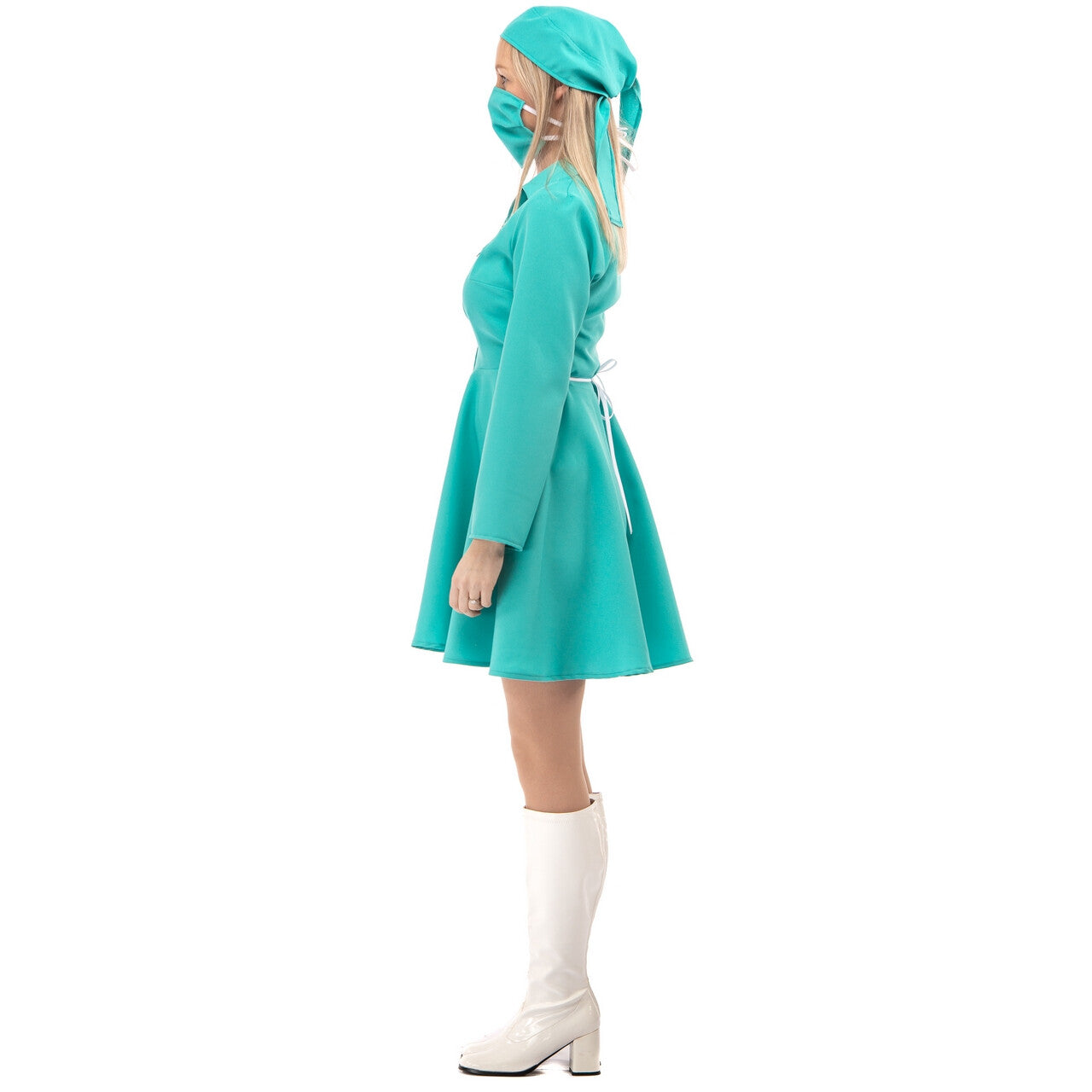 Op deze afbeelding zie je een Kostuums, van het merk Original Replicas. Korte Jurk Chirurg Met Mondkapje Vrouw Kostuum