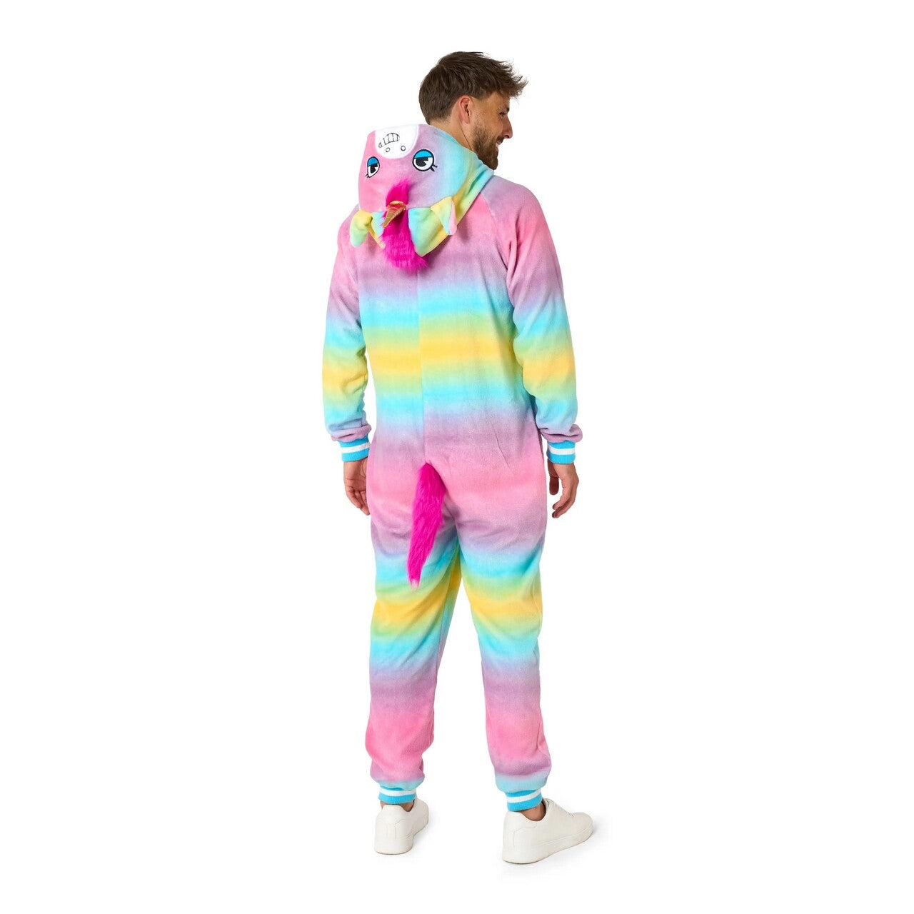 Op deze afbeelding zie je een Kostuums, van het merk Opposuits. Unicorn Sleepover Onesie Kostuum