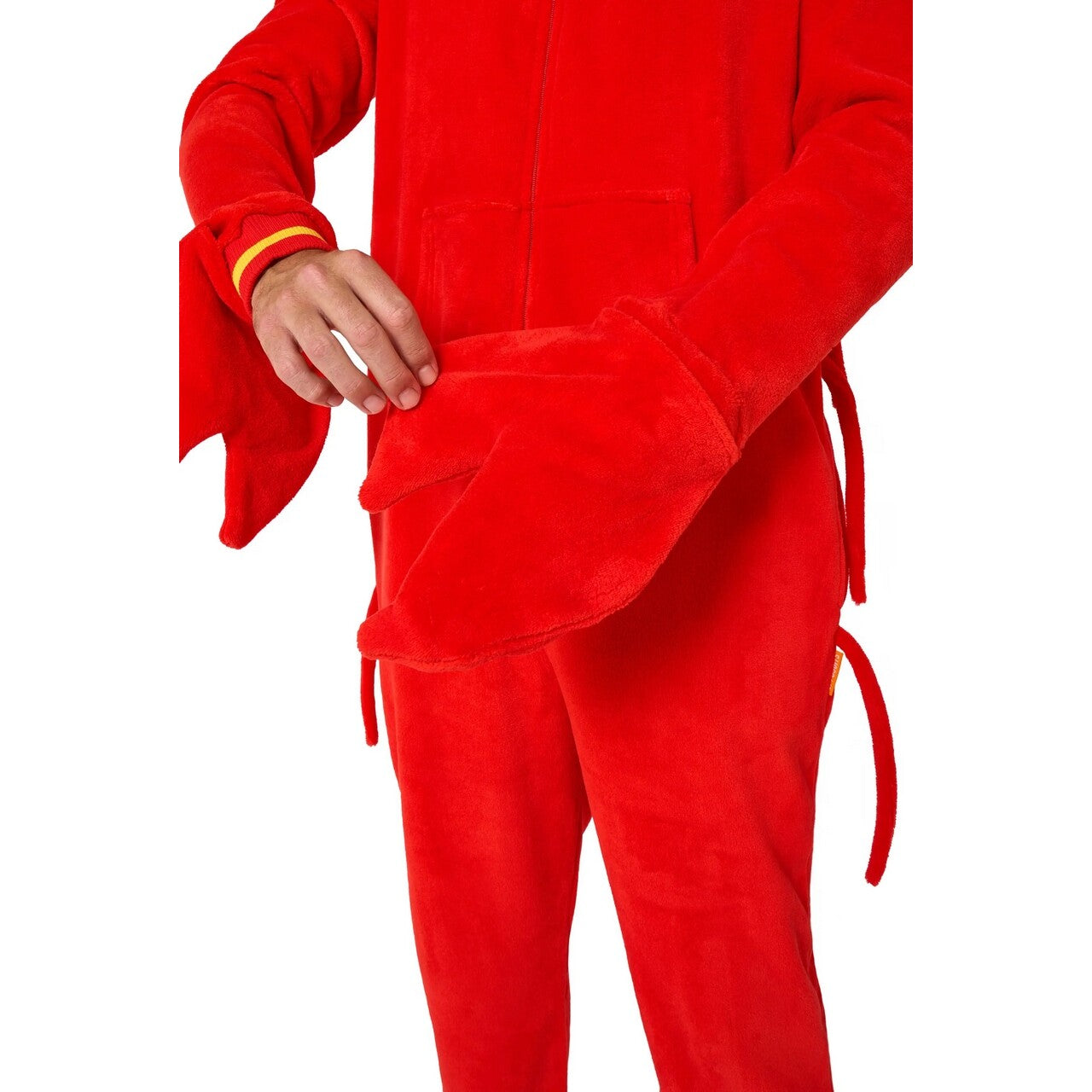 Op deze afbeelding zie je een Kostuums, van het merk Opposuits. Lobbie Lobster Onesie Man Kostuum