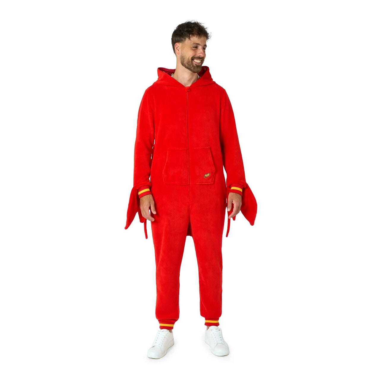 Op deze afbeelding zie je een Kostuums, van het merk Opposuits. Lobbie Lobster Onesie Man Kostuum