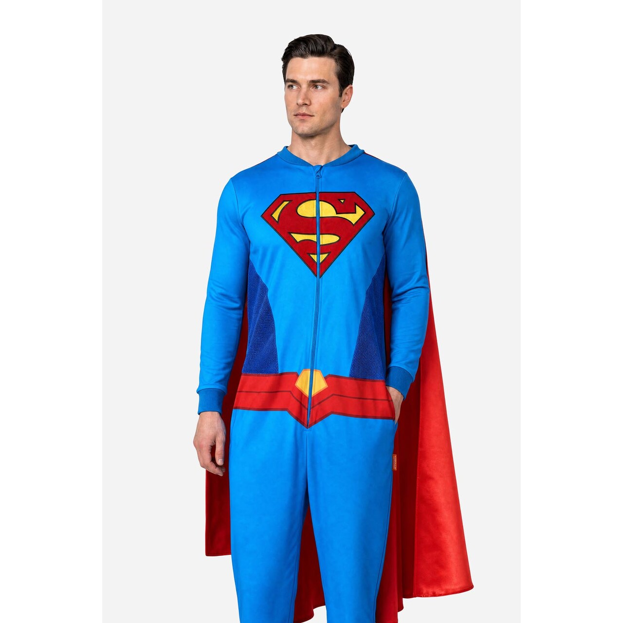 Op deze afbeelding zie je een Kostuums, van het merk Opposuits. Superman Onesie Kostuum