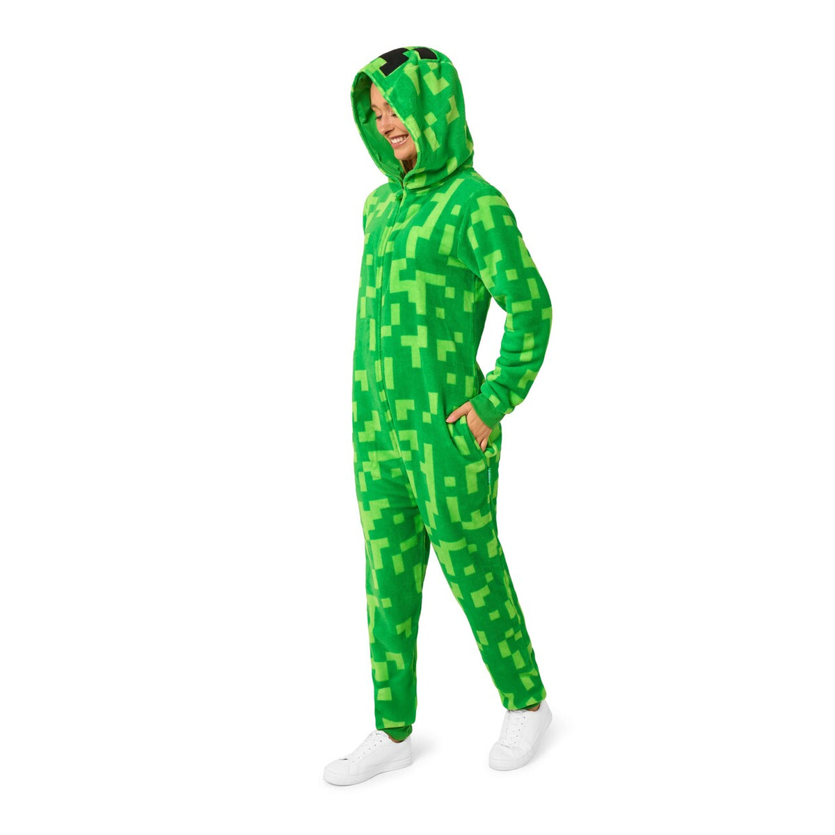 Op deze afbeelding zie je een Kostuums, van het merk Opposuits. Creeper Onesie - Minecraft™ Man Kostuum