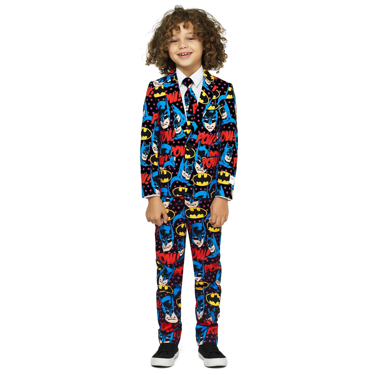 Op deze afbeelding zie je een Kostuums, van het merk Opposuits. The Dark Knight Comics Batman™ Strip Jongen Kostuum