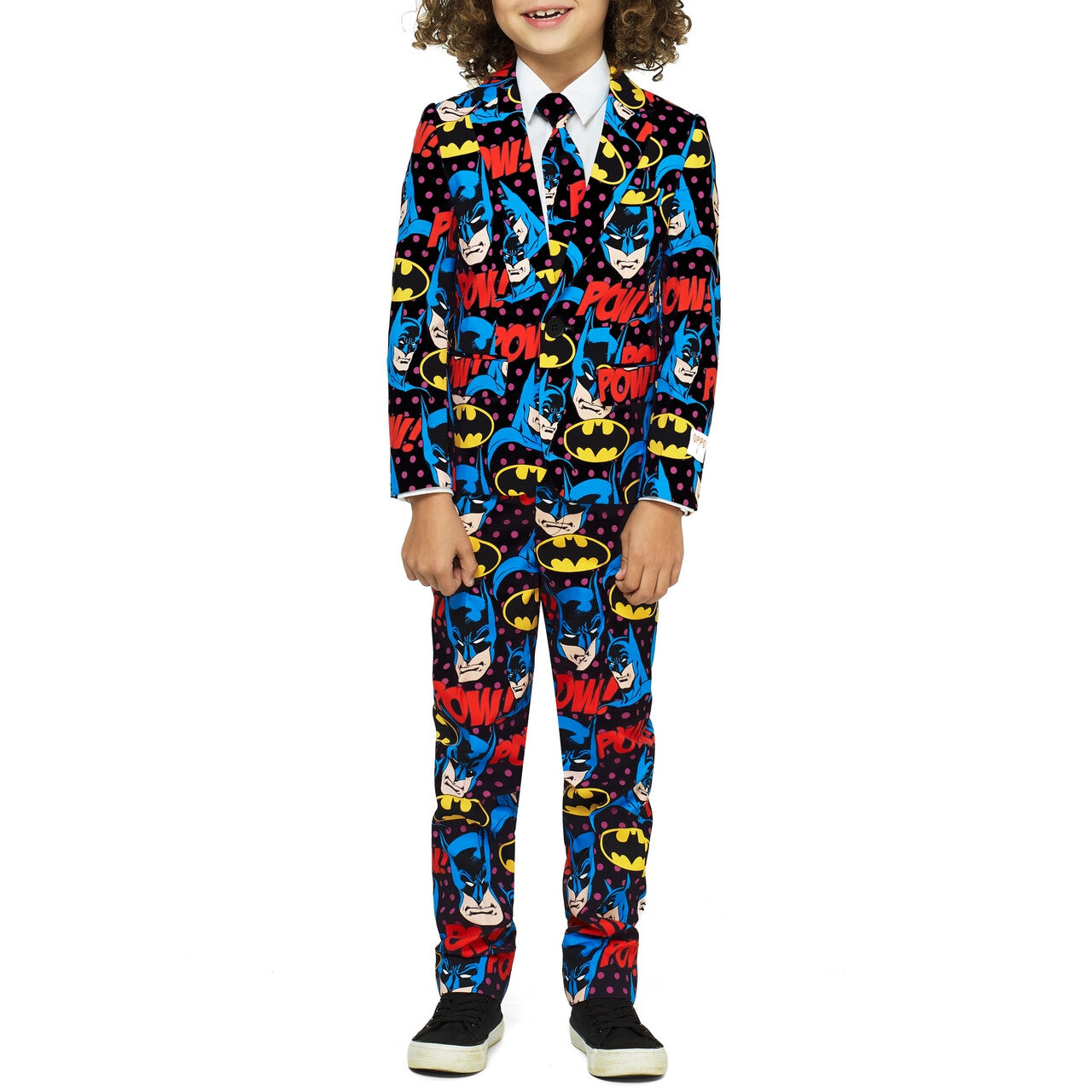 Op deze afbeelding zie je een Kostuums, van het merk Opposuits. The Dark Knight Comics Batman™ Strip Jongen Kostuum