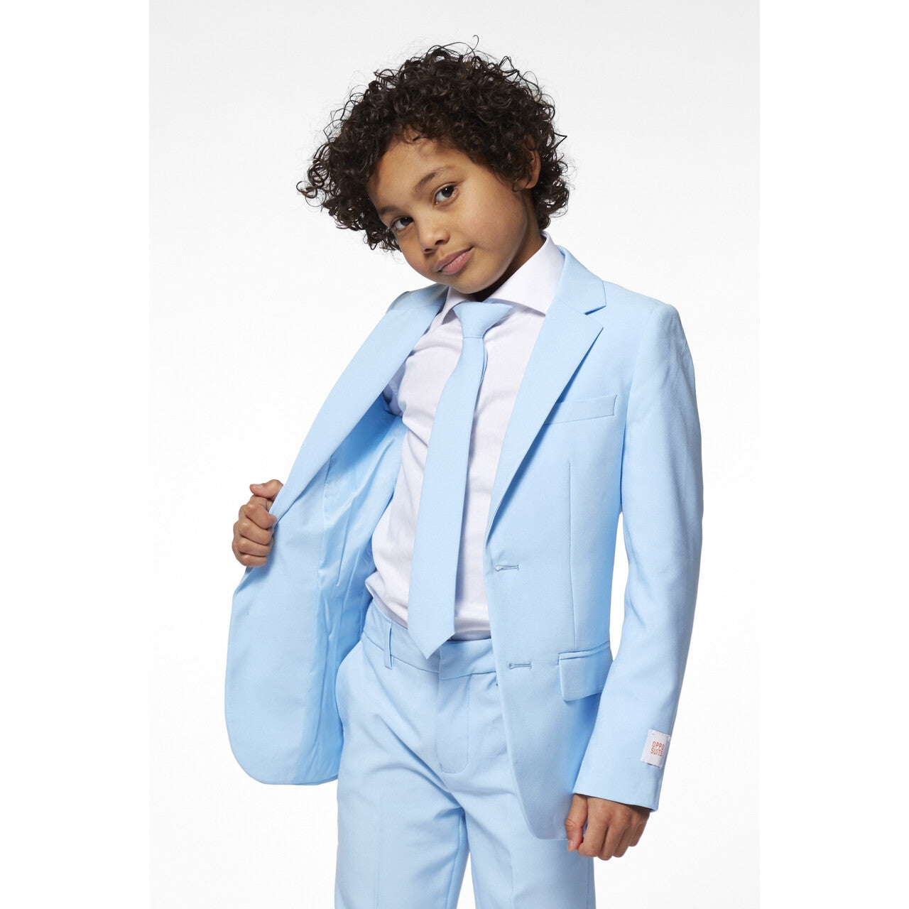 Op deze afbeelding zie je een Kostuums, van het merk Opposuits. Wauw In Lichtblauw Jongen Kostuum
