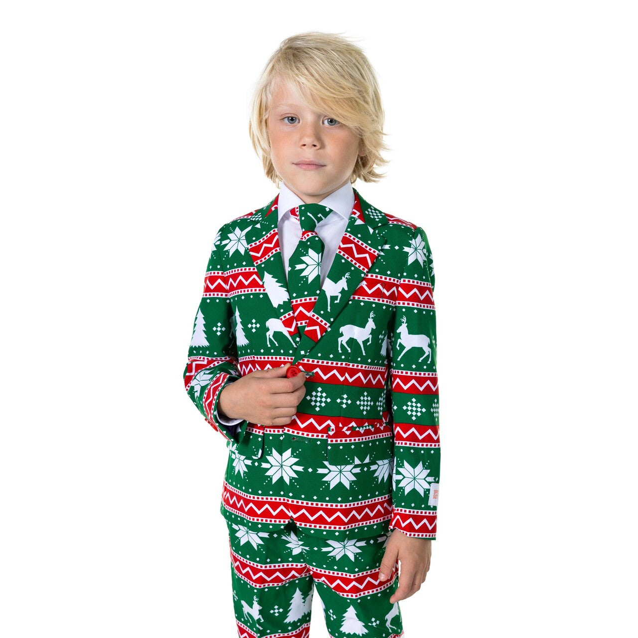 Op deze afbeelding zie je een Kostuums, van het merk Opposuits. Boys Festive Green Jongen Kostuum