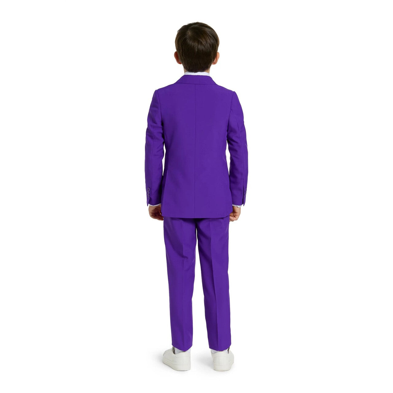 Op deze afbeelding zie je een Kostuums, van het merk Opposuits. Purple Joker Prince Jongen Kostuum