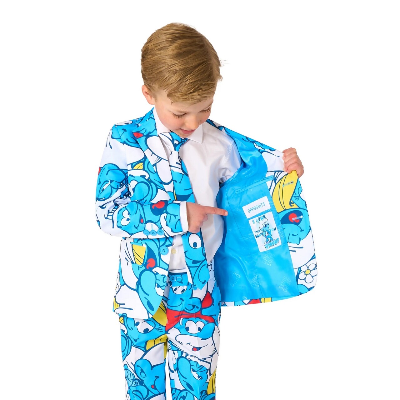 Op deze afbeelding zie je een Kostuums, van het merk Opposuits. Boys The Smurfs™ Jongen Kostuum