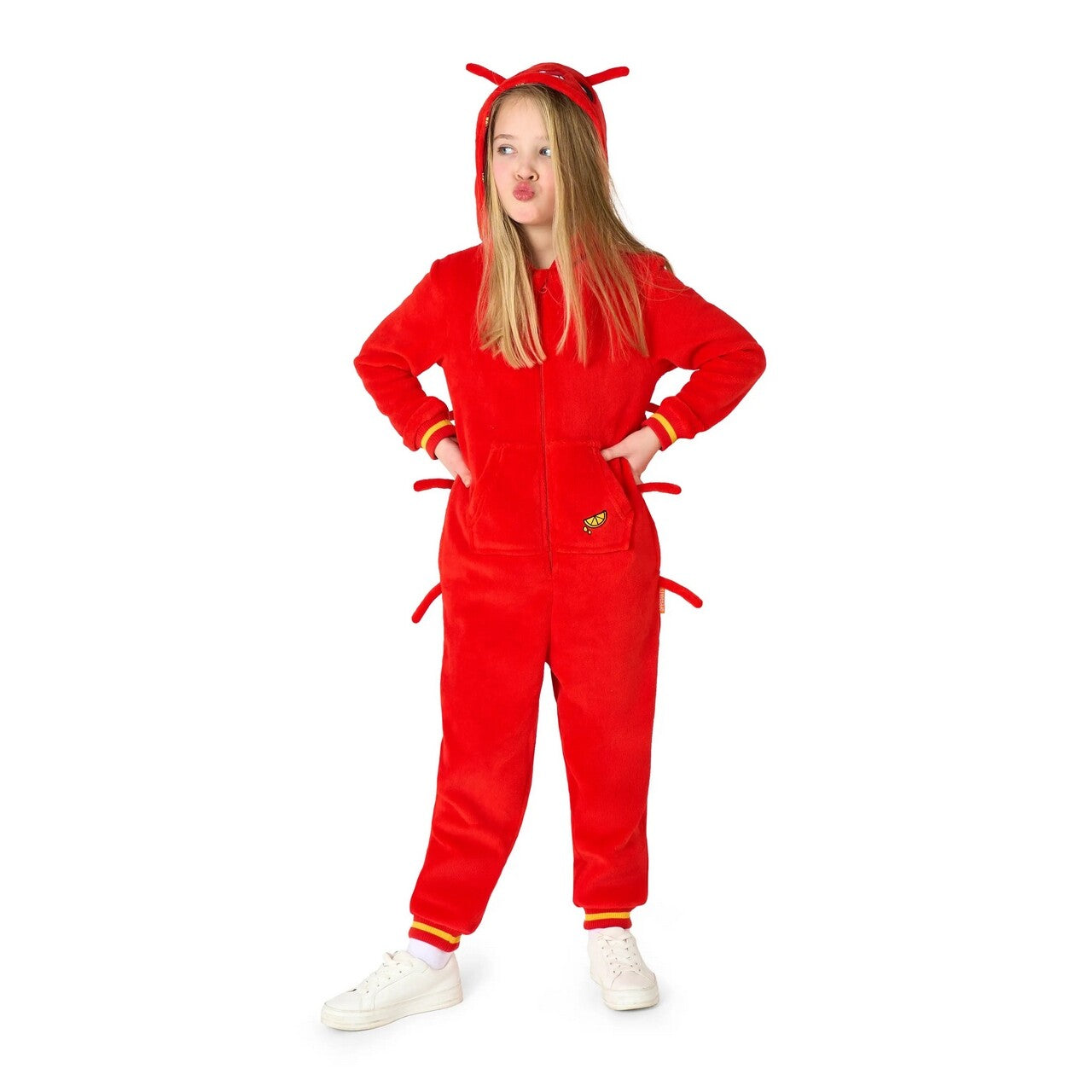 Op deze afbeelding zie je een Kostuums, van het merk Opposuits. Gekookte Rode Kreeft Onesie Kind Kostuum