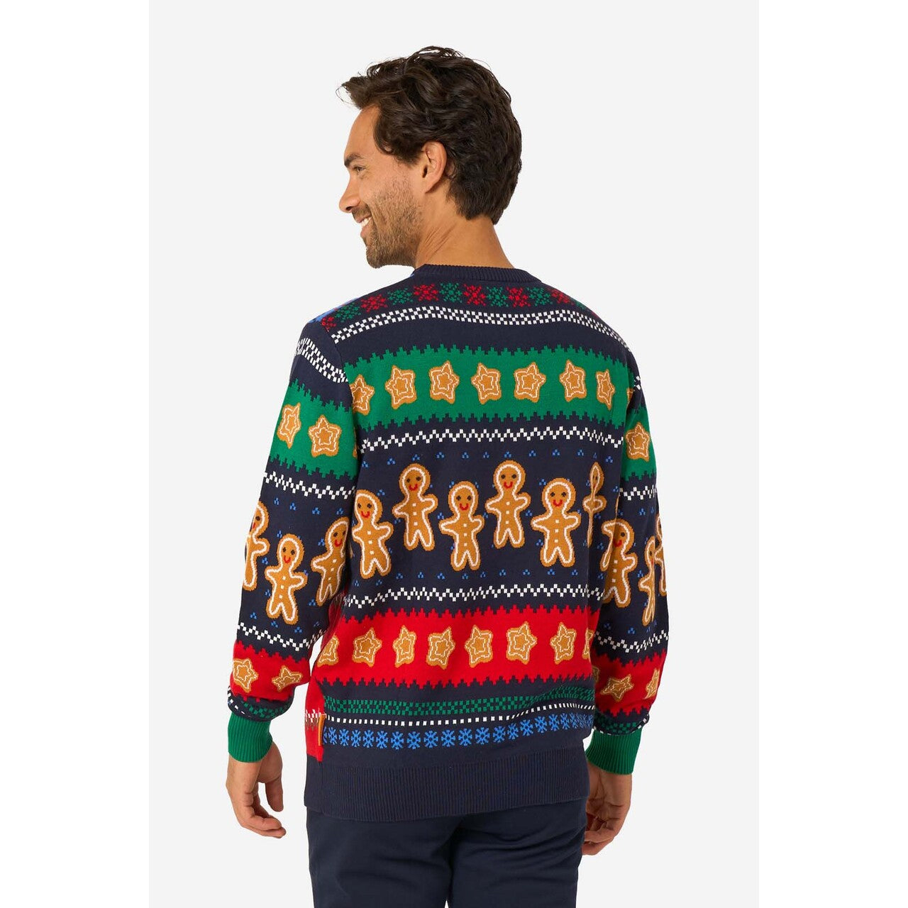 Op deze afbeelding zie je een Kostuums, van het merk Opposuits. Gingerbread Christmas Sweater Man