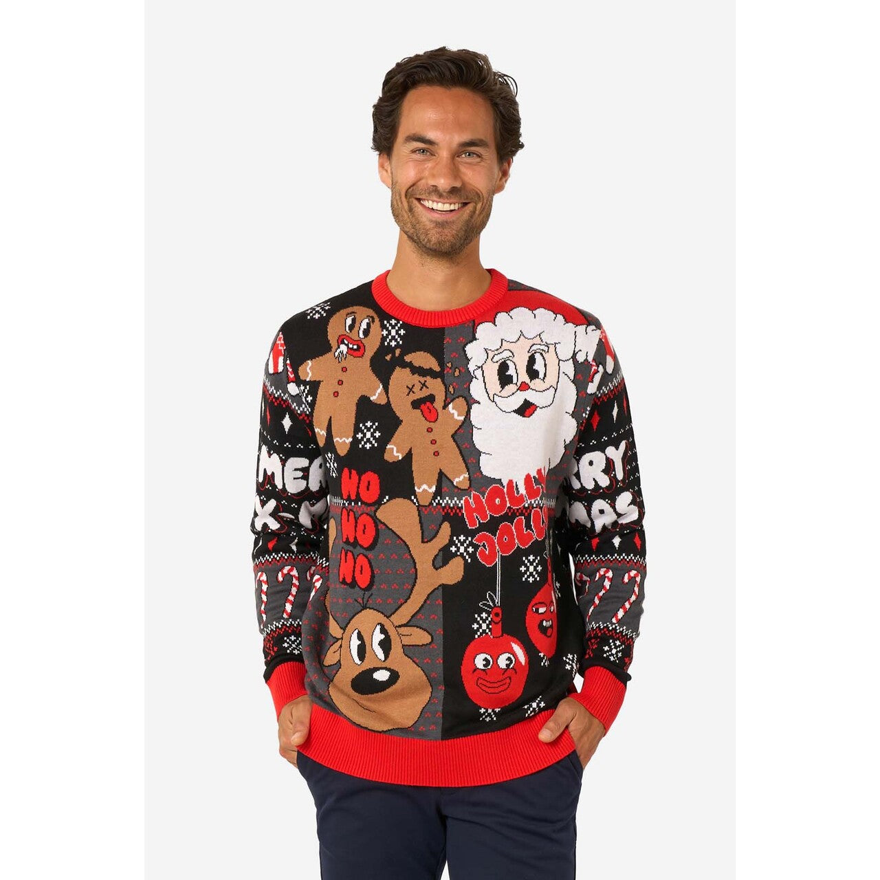 Op deze afbeelding zie je een Kostuums, van het merk Opposuits. Merry Jinglejoy Christmas Sweater Man