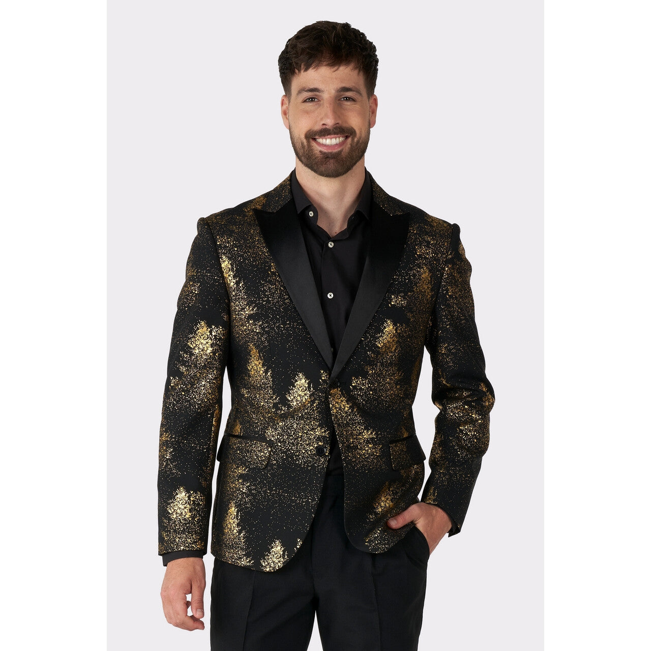 Op deze afbeelding zie je een Kostuums, van het merk Opposuits. Festive Forest Golden Trees Colbert Man