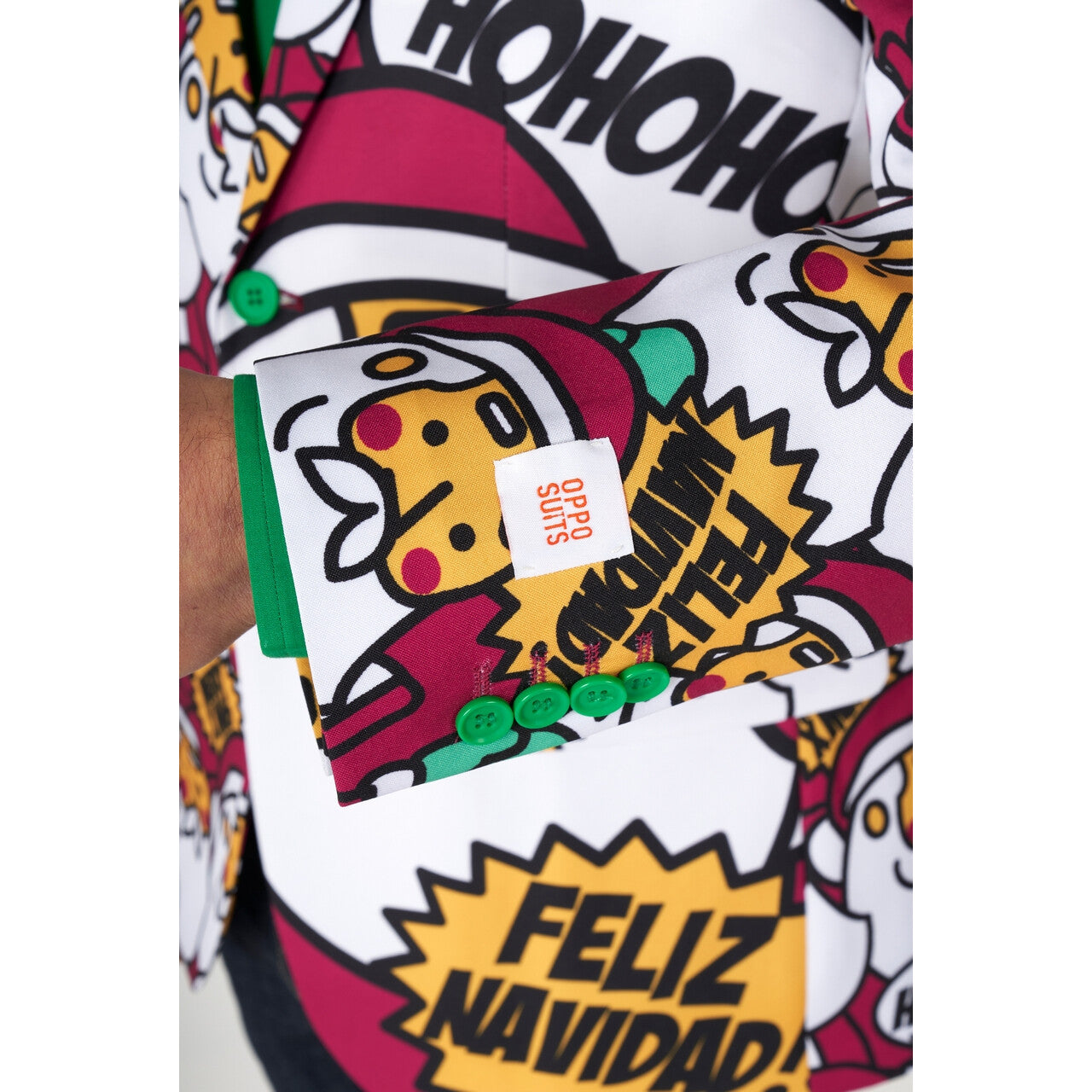 Op deze afbeelding zie je een Kostuums, van het merk Opposuits. Cool Claus Cartoon Colbert Man