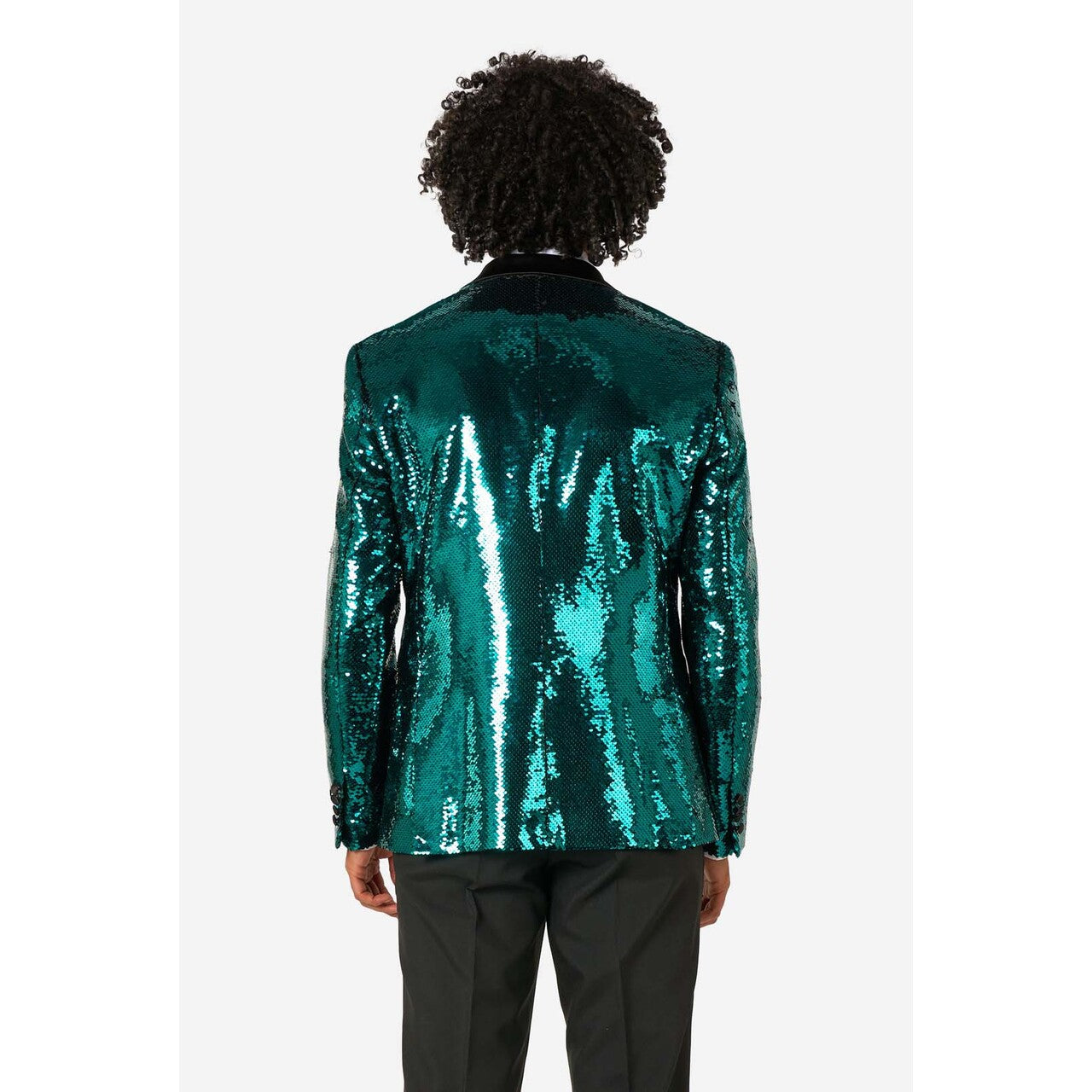 Op deze afbeelding zie je een Kostuums, van het merk Opposuits. Terrific Teal Sequins Man