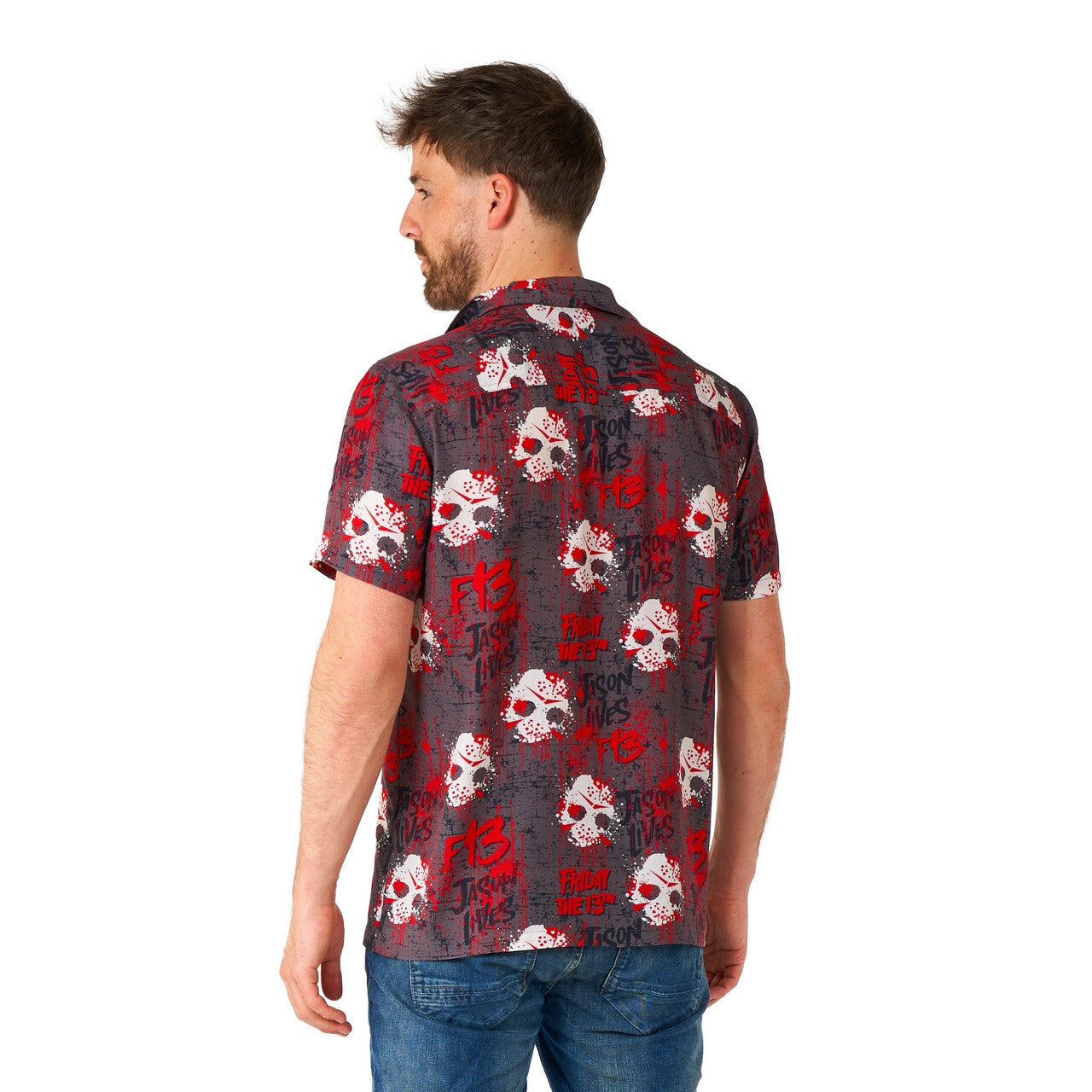 Op deze afbeelding zie je een Kostuums, van het merk Opposuits. F13 Jason Lives Shirt Man